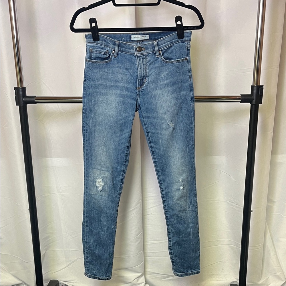 Banana Republic premium denim Women's Distressed Skinny ankle Jeans size 26